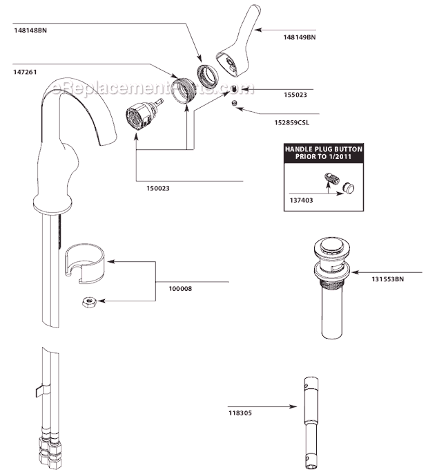 Moen S41707BN Bathroom Faucet Page A Diagram
