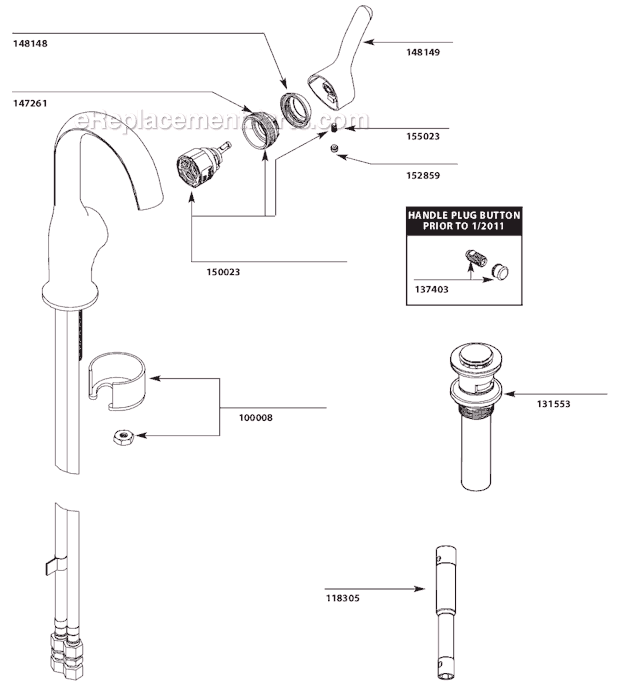 Moen S41707 Bathroom Faucet Page A Diagram