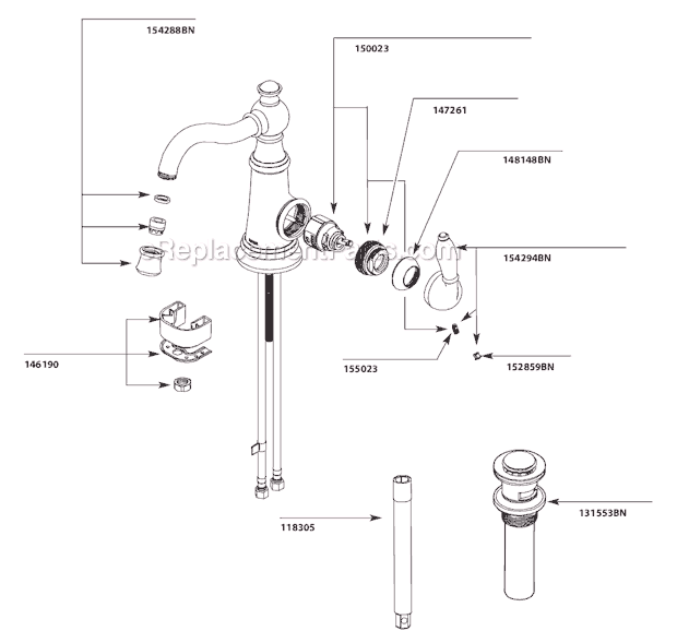 Moen S42107BN Bathroom Faucet Page A Diagram