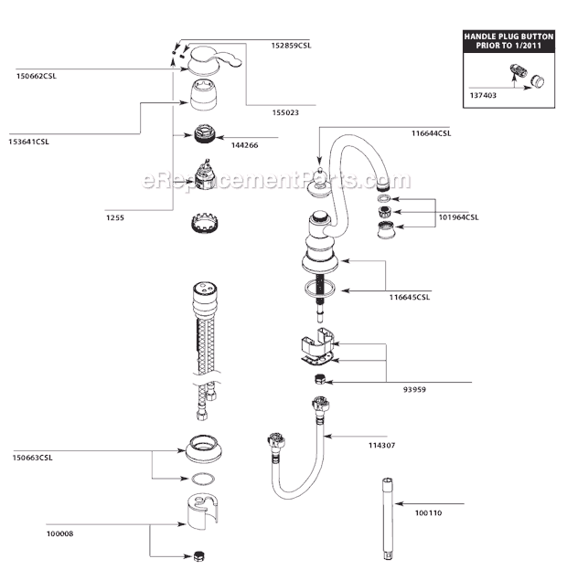 Moen S611CSL (After 3-11) Bar Faucet Page A Diagram