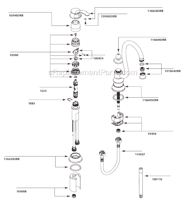 Moen S611ORB (9-10 to 3-11) Bar Faucet Page A Diagram