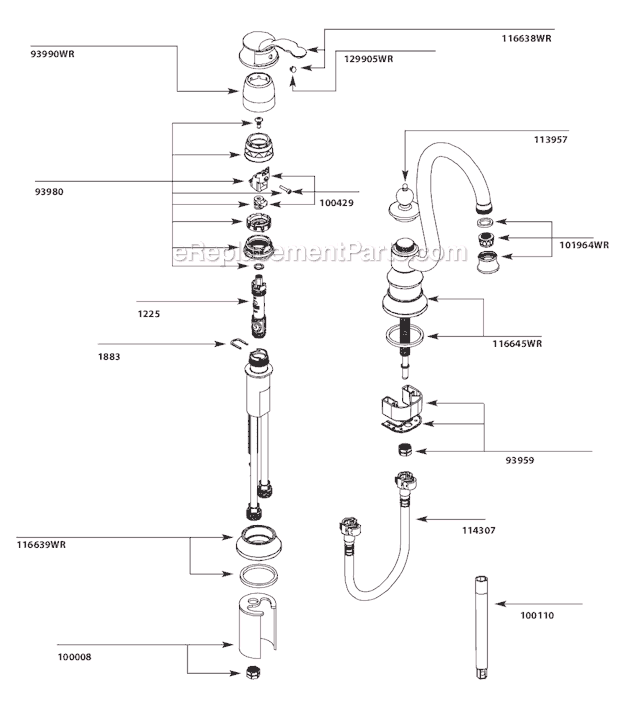 Moen S611WR (9-10 to 3-11) Bar Faucet Page A Diagram
