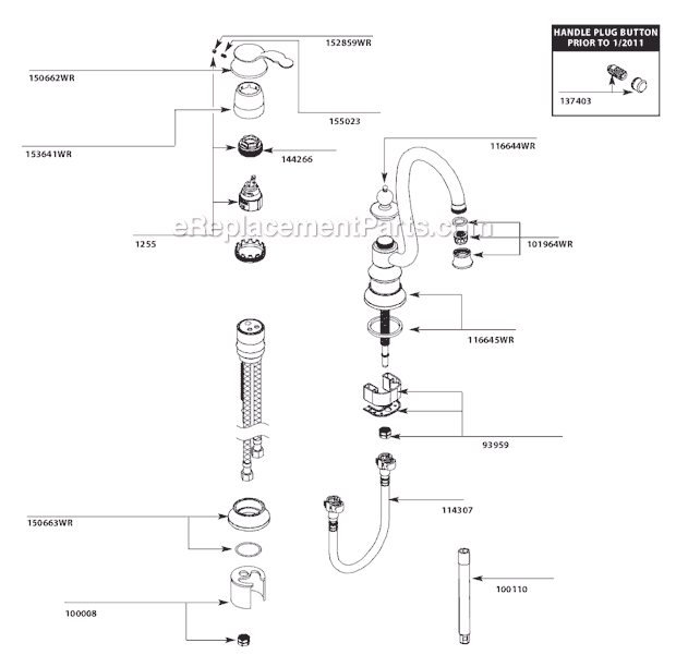 Moen S611WR (After 3-11) Bar Faucet Page A Diagram
