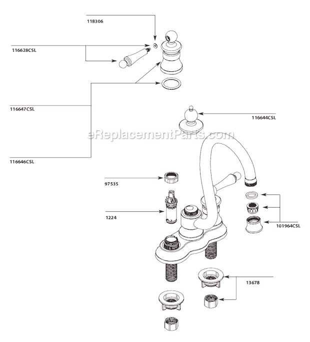 Moen S612CSL Bar Faucet Page A Diagram