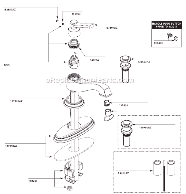 Moen S6202AZ Bathroom Faucet Page A Diagram