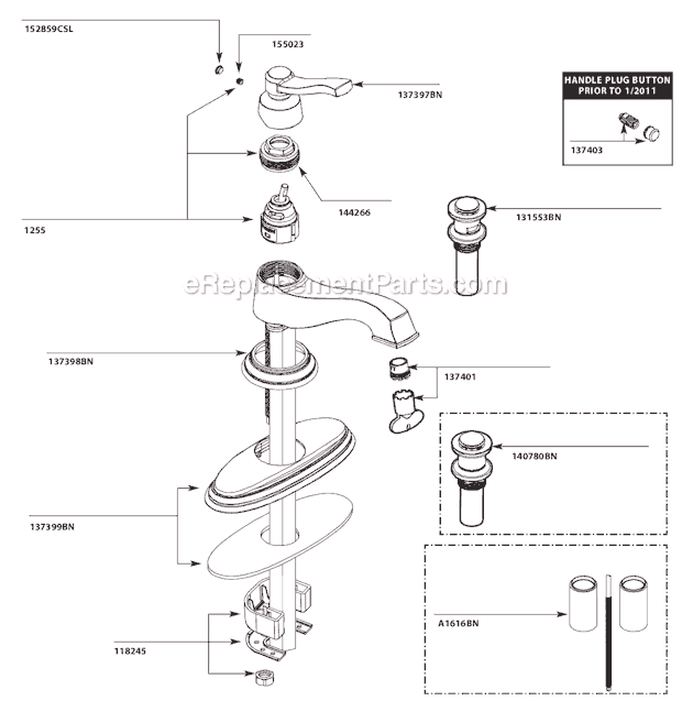 Moen S6202BN Bathroom Faucet Page A Diagram