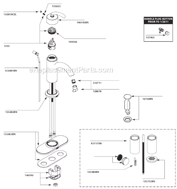 Moen S6500BN Bathroom Faucet Page A Diagram