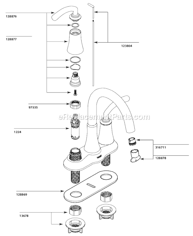 Moen S6510 Bathroom Faucet Page A Diagram