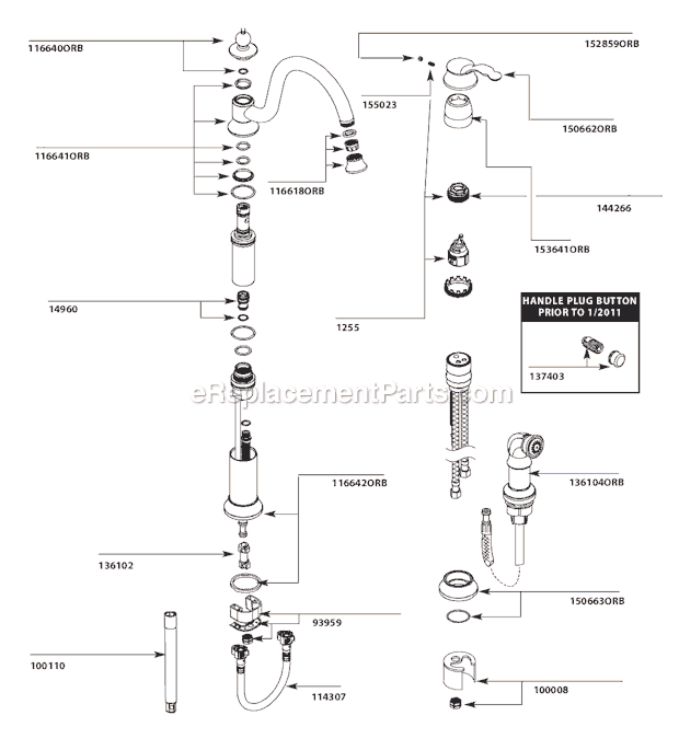 Moen S711ORB (After 3-11) Kitchen Sink Faucet Page A Diagram