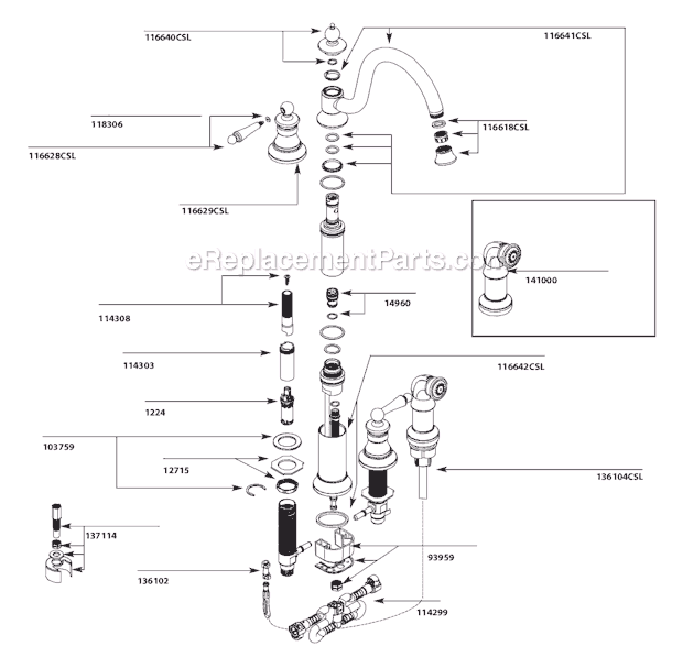 Moen S712CSL Kitchen Sink Faucet Page A Diagram