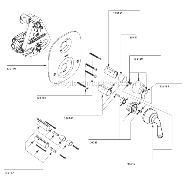 Moen T4110 Tub and Shower Faucet Page A Diagram