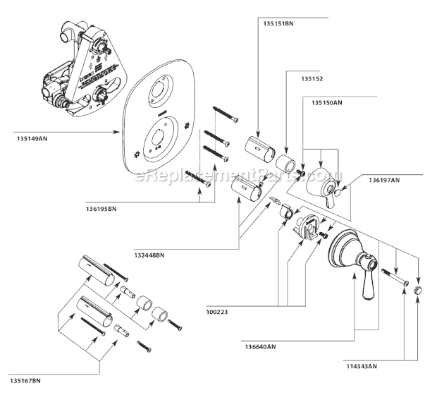 Moen T4111AN Tub and Shower Faucet Page A Diagram