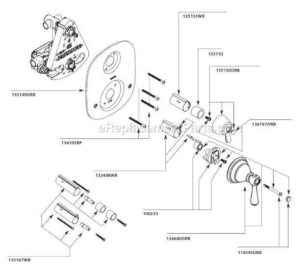 Moen T4111ORB Tub and Shower Faucet Page A Diagram