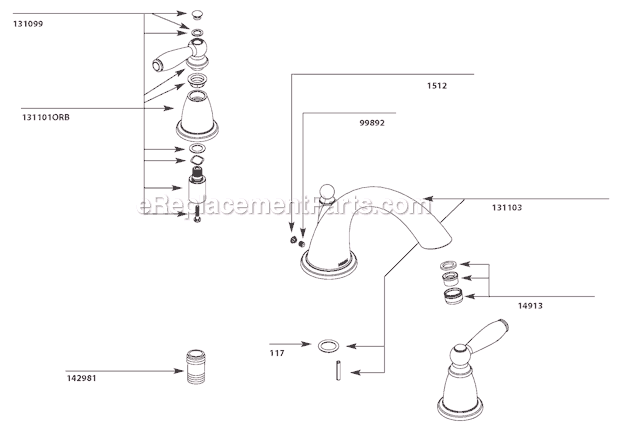 Moen T4943 Tub and Shower Faucet Page A Diagram