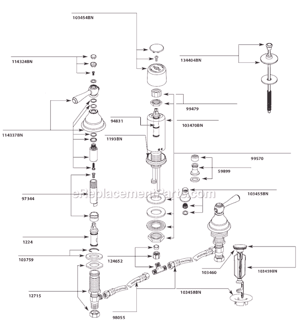 Moen T5210BN Bathroom Bidet Page A Diagram