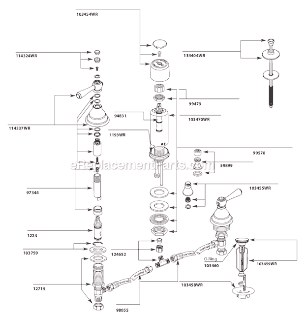 Moen T5210WR Bathroom Bidet Page A Diagram