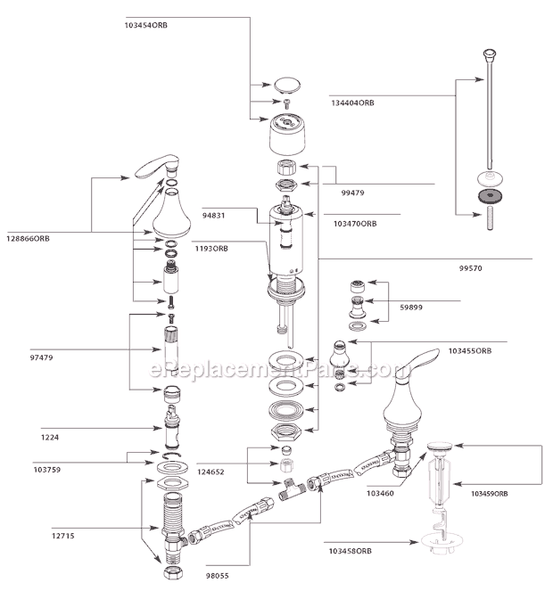 Moen T5220ORB Bathroom Bidet Page A Diagram