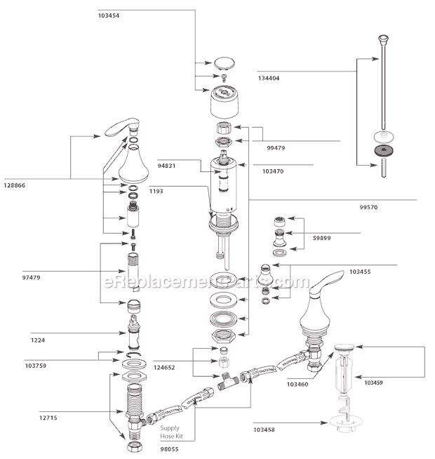 Moen T5220 Bathroom Bidet Page A Diagram