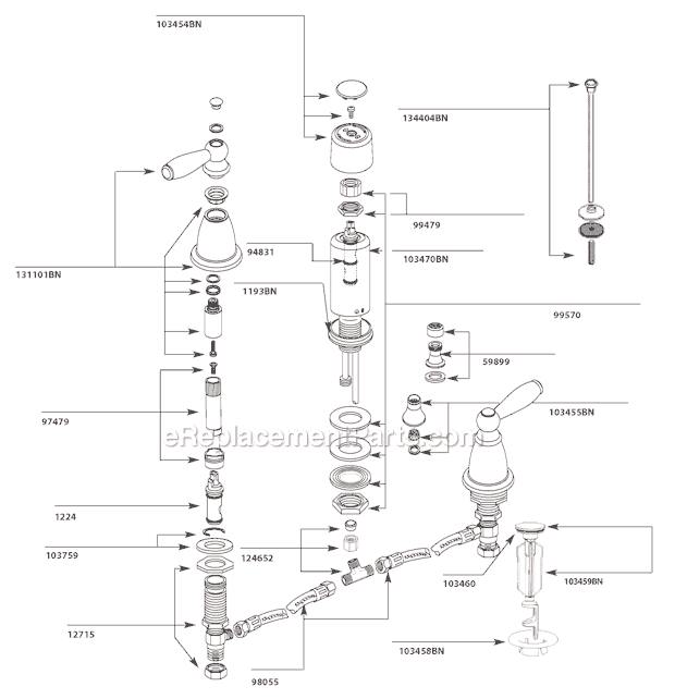 Moen T5225BN Bathroom Bidet Page A Diagram