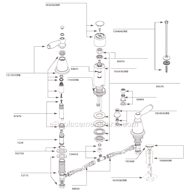 Moen T5225ORB Bathroom Bidet Page A Diagram