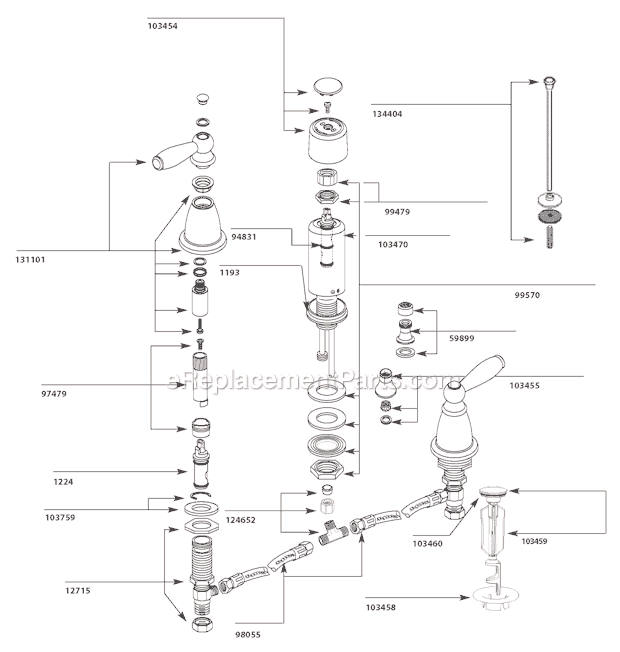Moen T5225 Bathroom Bidet Page A Diagram