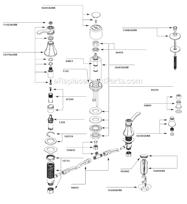 Moen T5250ORB Bathroom Bidet Page A Diagram