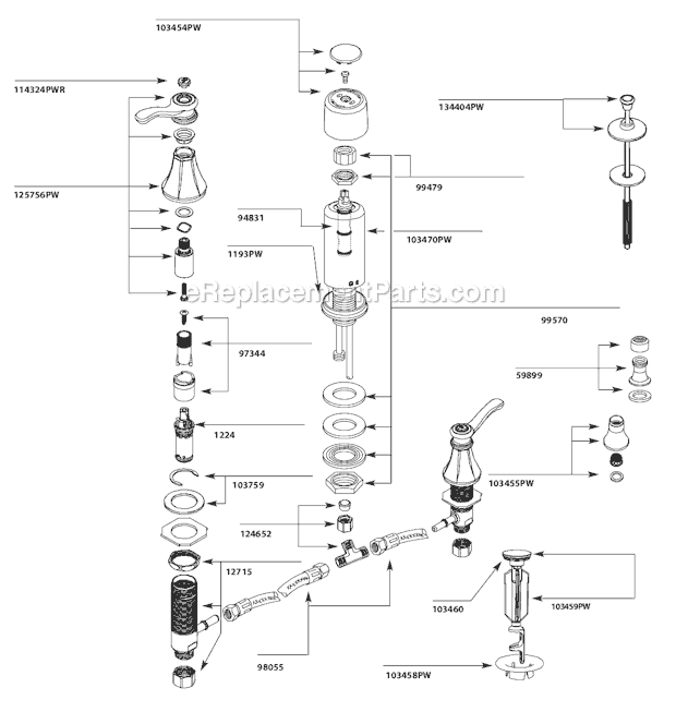 Moen T5250PW Bathroom Bidet Page A Diagram