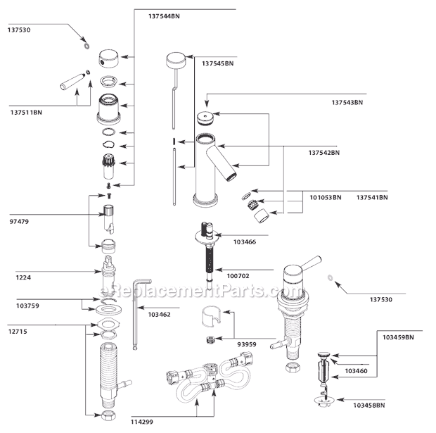Moen T6110BN Bathroom Faucet Page A Diagram