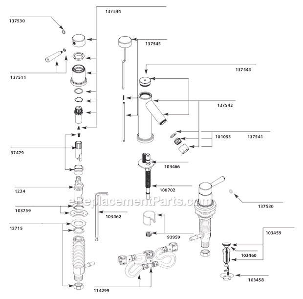 Moen T6110 Bathroom Faucet Page A Diagram