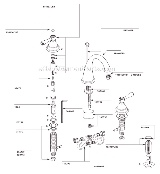 Moen T6125ORB Bathroom Faucet Page A Diagram