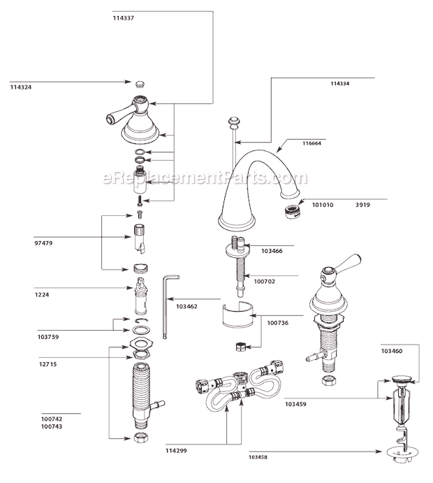 Moen T6125 Bathroom Faucet Page A Diagram