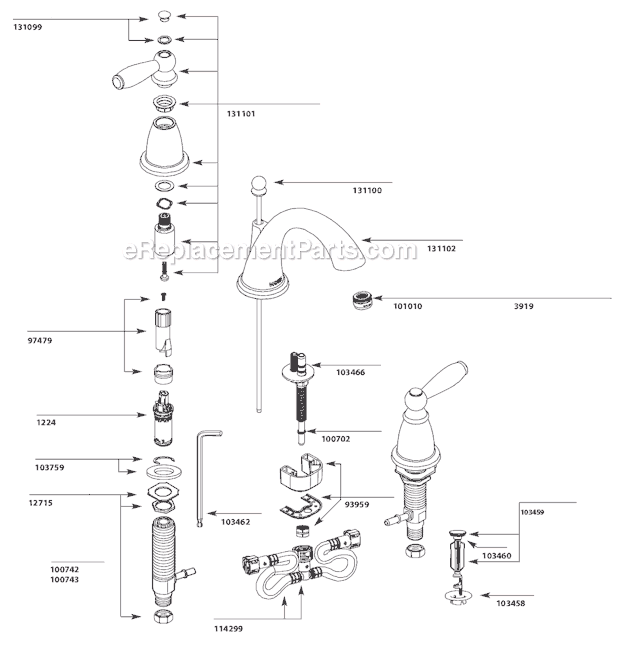Moen T6620 Bathroom Faucet Page A Diagram