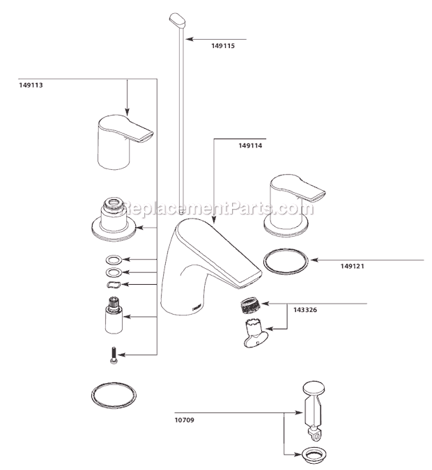 Moen T6820 Bathroom Faucet Page A Diagram