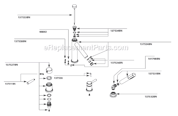 Moen T914BN Tub and Shower Faucet Page A Diagram
