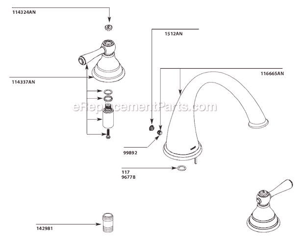 Moen T920AN Tub and Shower Faucet Page A Diagram