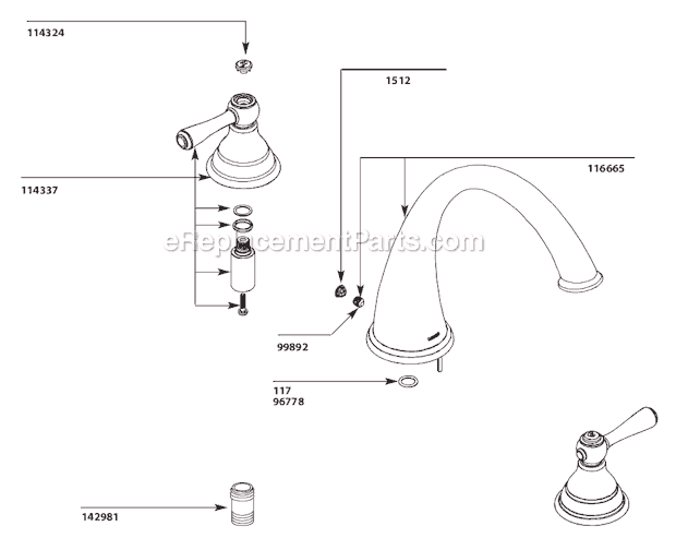 Moen T920 Tub and Shower Faucet Page A Diagram