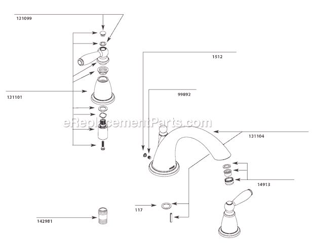 Moen T933 Tub and Shower Faucet Page A Diagram