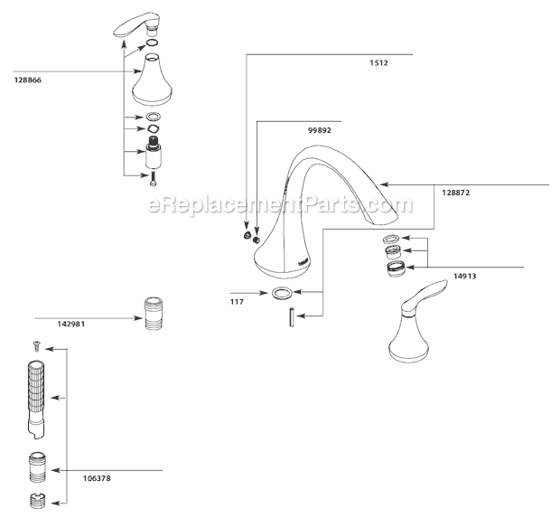 Moen T943 Tub and Shower Faucet Page A Diagram