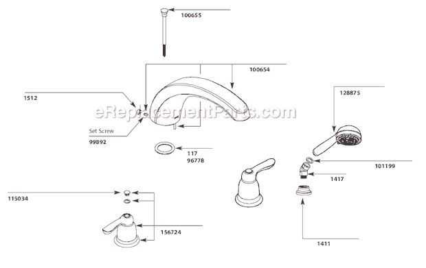 Moen T991 Tub and Shower Faucet Page A Diagram
