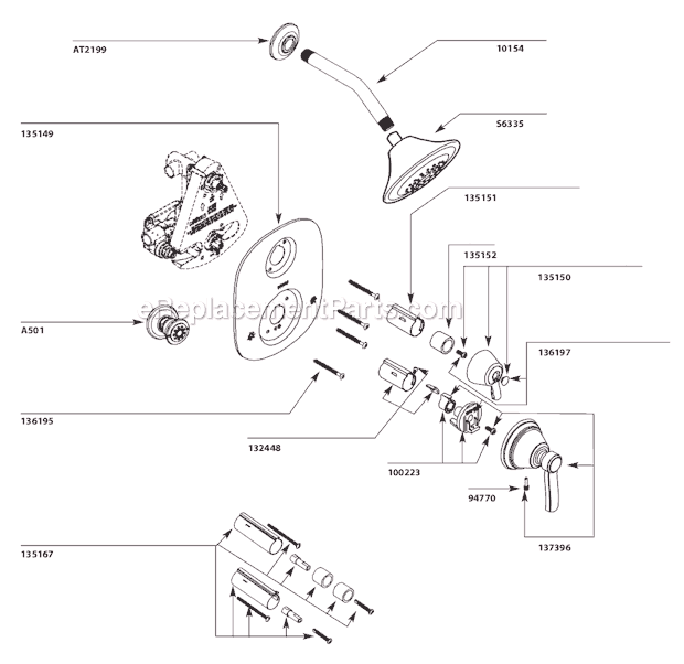 Moen TS203 Vertical Spa System Page A Diagram