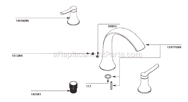 Moen TS21703BN Tub and Shower Faucet Page A Diagram