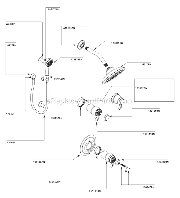Moen TS270BN Vertical Spa System Page A Diagram