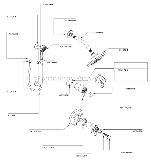 Moen TS270ORB Vertical Spa System Page A Diagram