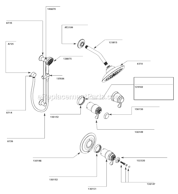 Moen TS270 Vertical Spa System Page A Diagram