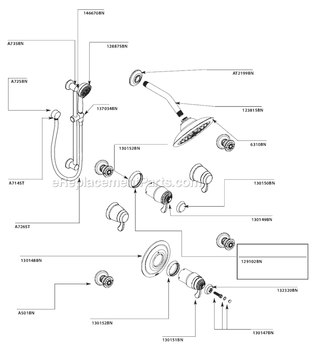 Moen TS275BN Vertical Spa System Page A Diagram