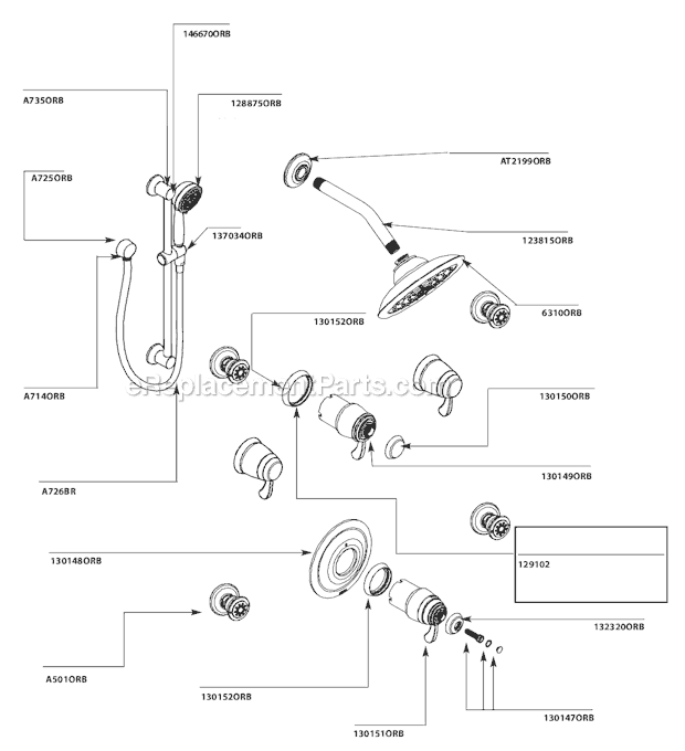 Moen TS275ORB Vertical Spa System Page A Diagram
