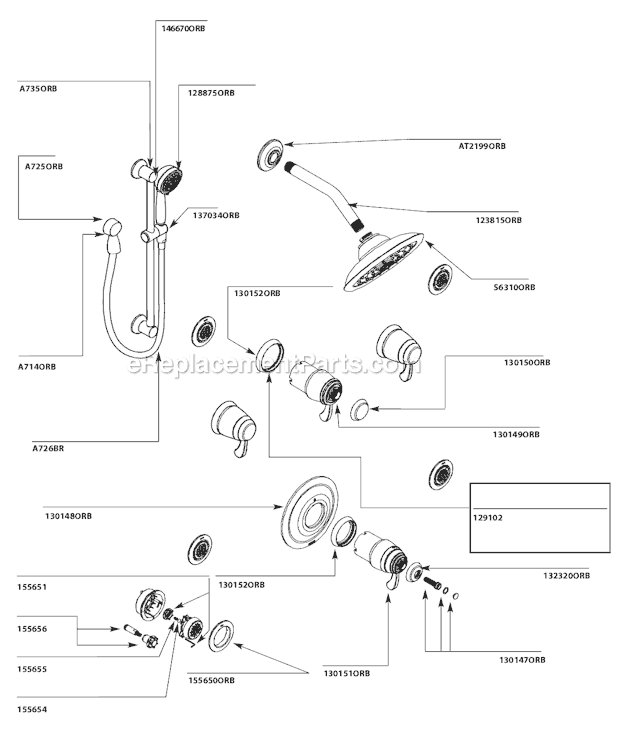 Moen TS276ORB Vertical Spa System Page A Diagram