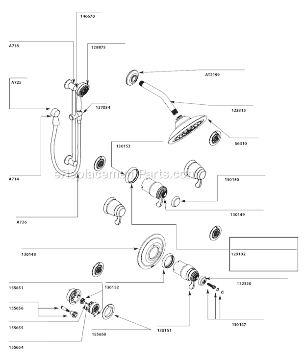 Moen TS276 Vertical Spa System Page A Diagram