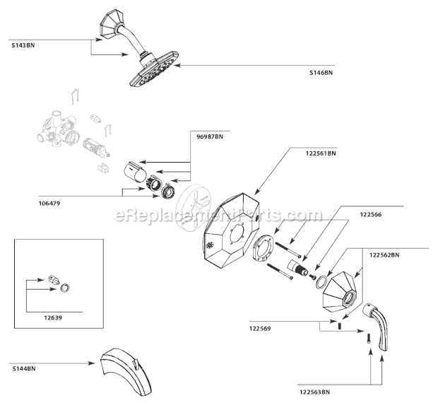 Moen TS340BN Tub and Shower Faucet Page A Diagram