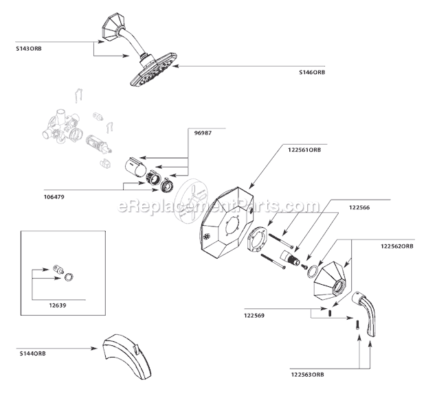 Moen TS340ORB Tub and Shower Faucet Page A Diagram
